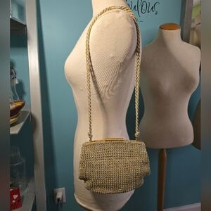 Elegant Bonwit Teller Gold Finely Woven Shoulder Bag